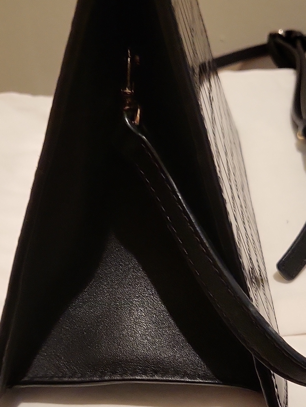 Maje Structured Croc-Embossed Top-Handle Bag in Black - Picture 6 of 10